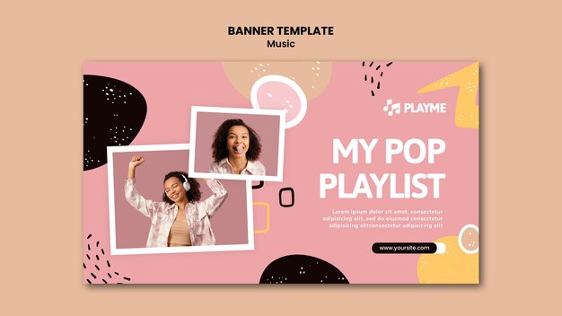 Music banner template with photo