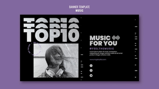 Music banner template with photo