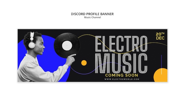 Free PSD music channel banner template