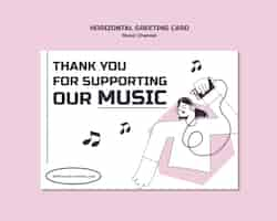 Free PSD music channel greeting card template