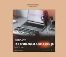 Free PSD music channel podcast cover template