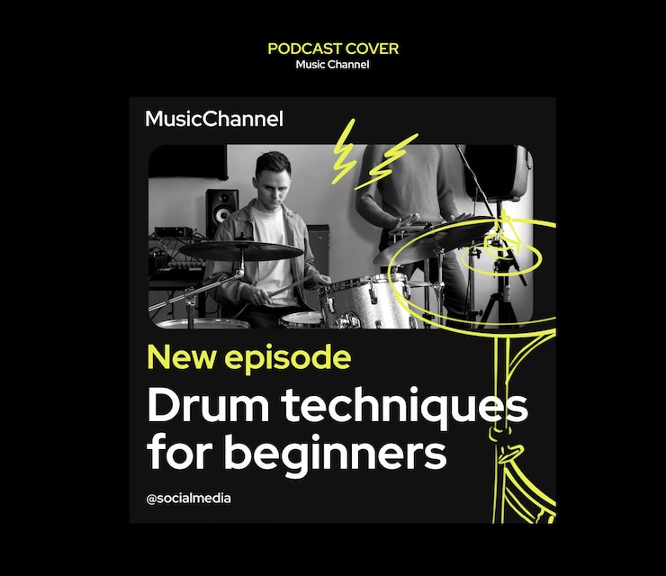 Free PSD music channel podcast cover