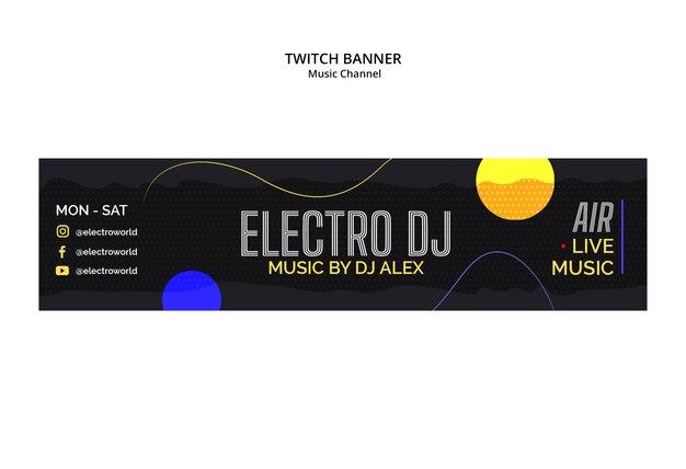 Music channel twitch banner template