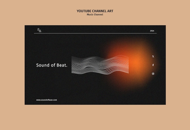 Free PSD music channel youtube channel art