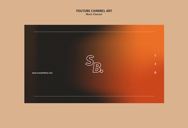 Free PSD music channel youtube channel art