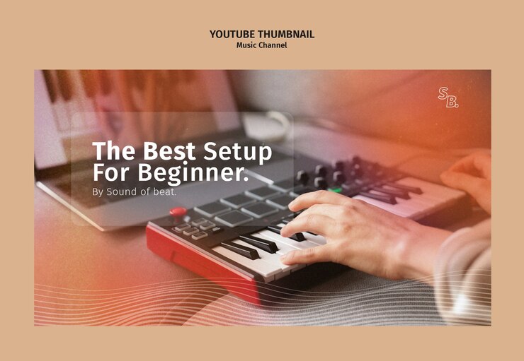 Free PSD music channel youtube thumbnail template