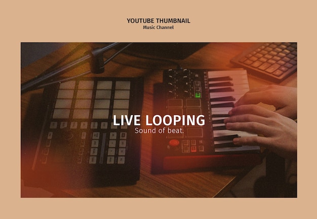 Free PSD music channel youtube thumbnail template