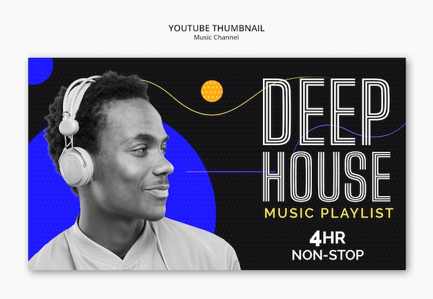 Free PSD music channel youtube thumbnail template