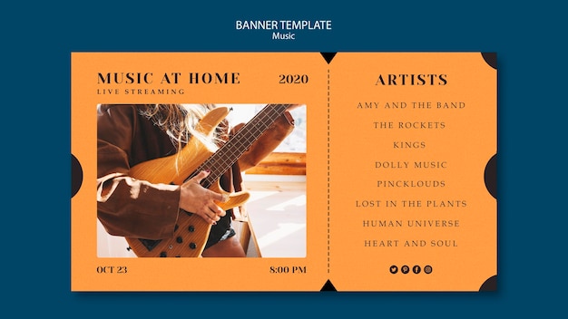 Free PSD music concept banner template