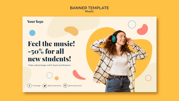 Free PSD music concept banner template