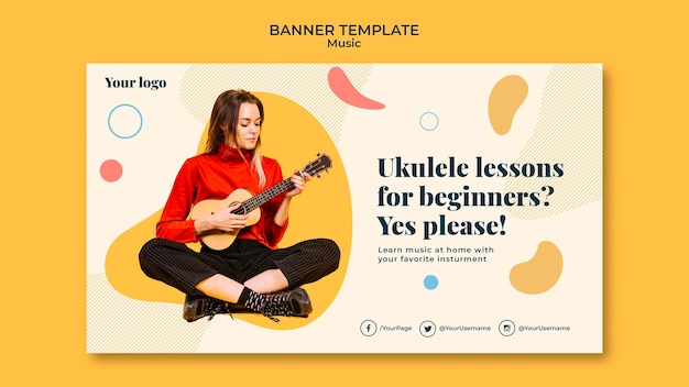 Music concept banner template