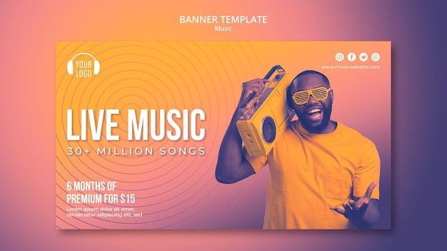 Free PSD music concept banner template