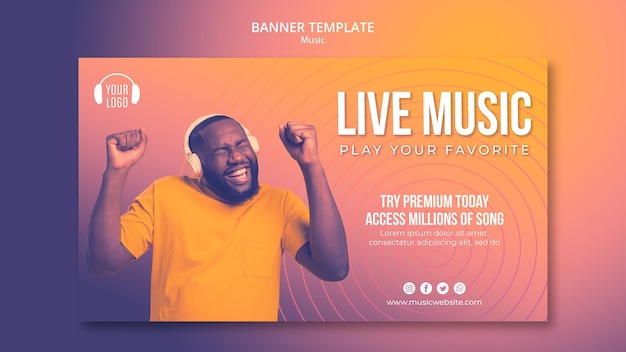 Music concept banner template