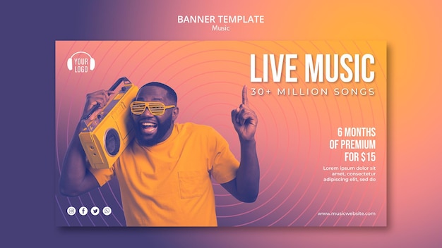 Free PSD music concept banner template