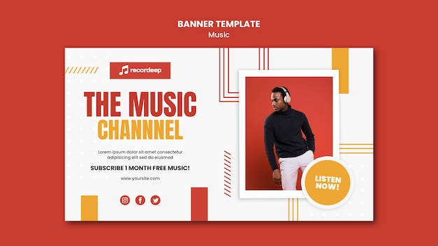 Free PSD music concept banner template