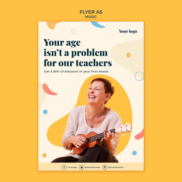 Music concept flyer template