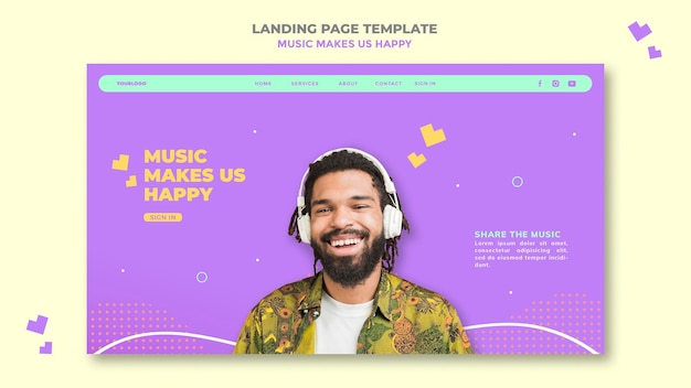 Шаблон целевой страницы музыкальной концепции
