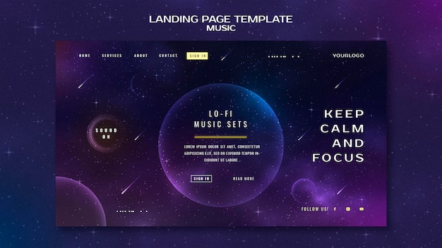 Music concept landing page template