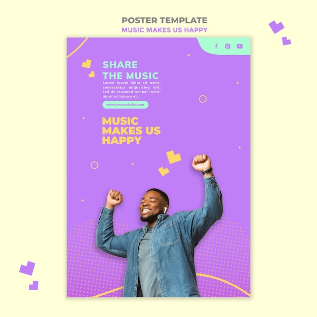 Free PSD music concept poster template