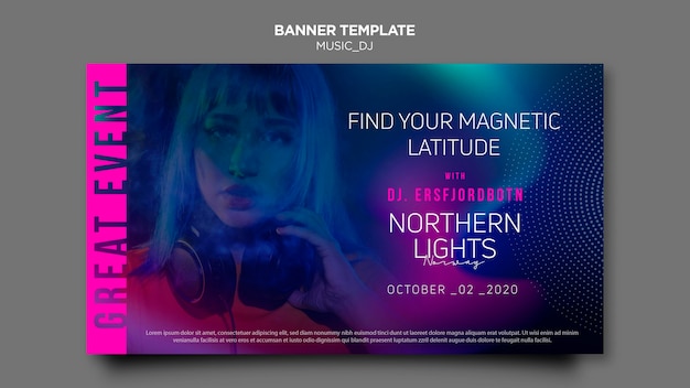 Free PSD music dj banner design