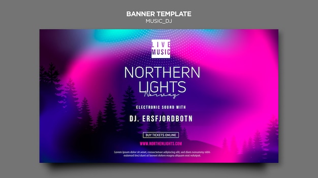 Music dj banner template concept