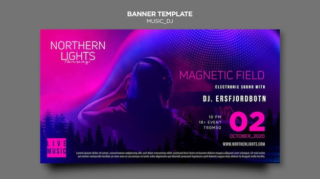 Free PSD music dj banner template theme