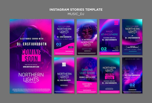 Free PSD music dj instagram stories