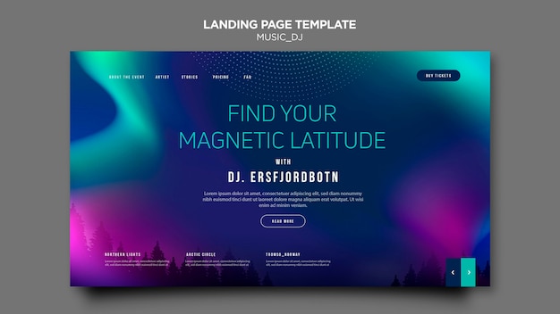 Music dj landing page design