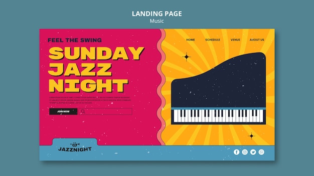 Free PSD music entertainment landing page template