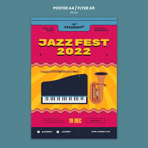 Free PSD music entertainment poster template