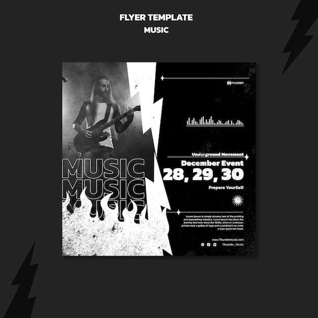 Music entertainment square flyer template