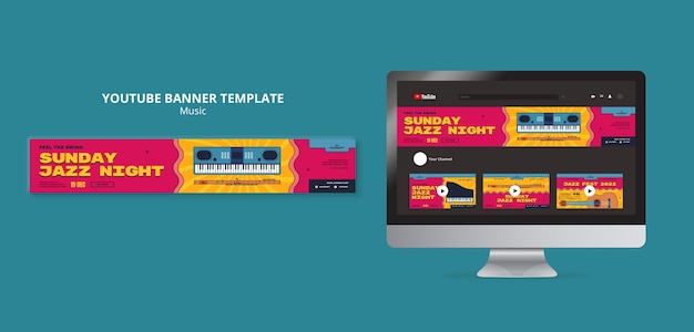 Unleash Your Music Entertainment with a Free PSD Youtube Banner Template – Download Now!