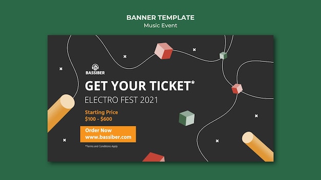 Free PSD music event banner template