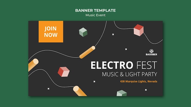 Free PSD music event banner template