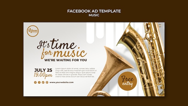 PSD gratuito modello facebook per eventi musicali