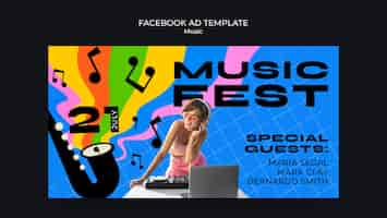 無料PSD 音楽イベントの facebook テンプレート