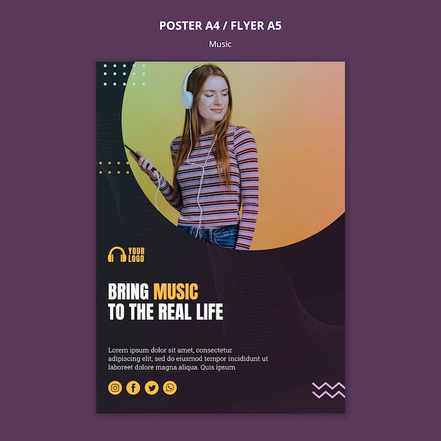 Music event flyer design – Free PSD download for PSD templates