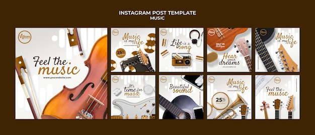 PSD gratuito post di instagram di eventi musicali