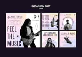 Free PSD music event  instagram posts