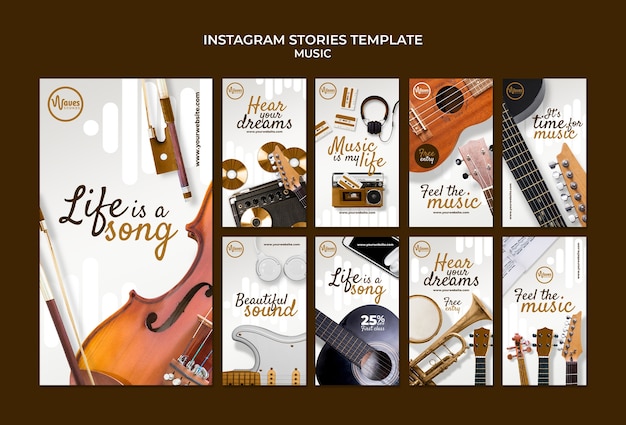 Free PSD music event  instagram stories template