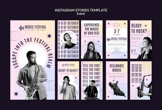 Free PSD music event instagram stories template