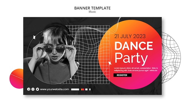 Free PSD music event landing page template