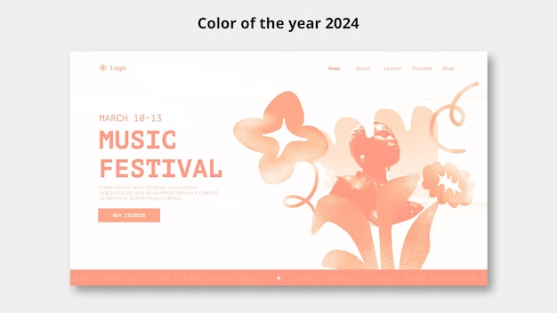 Free PSD music event landing page template