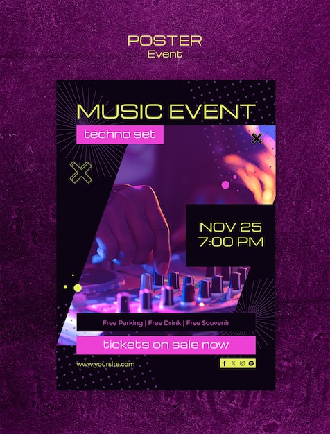 Music event poster template design