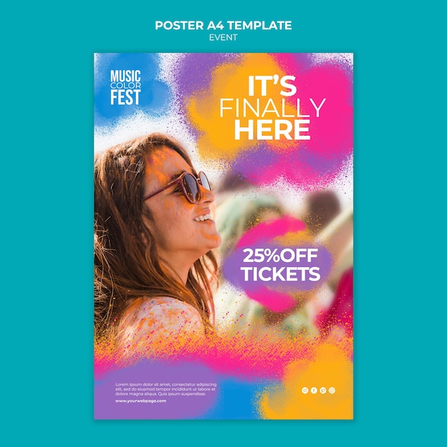 Free PSD music event poster template