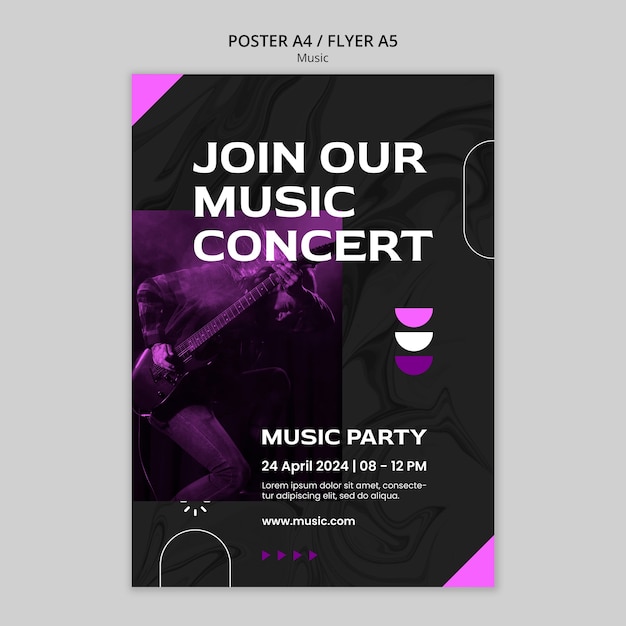 Modello di poster per eventi musicali