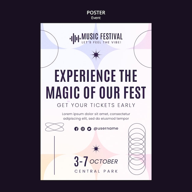 Free PSD music event  poster template