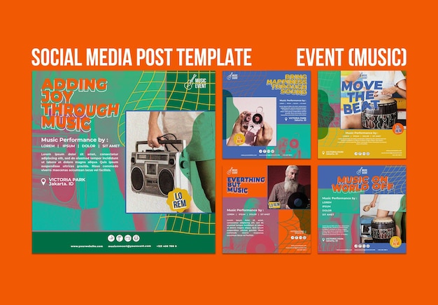 PSD gratuito post sui social media di eventi musicali