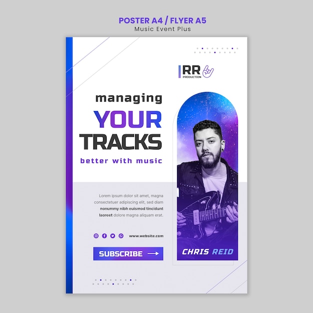 Music event vertical poster template