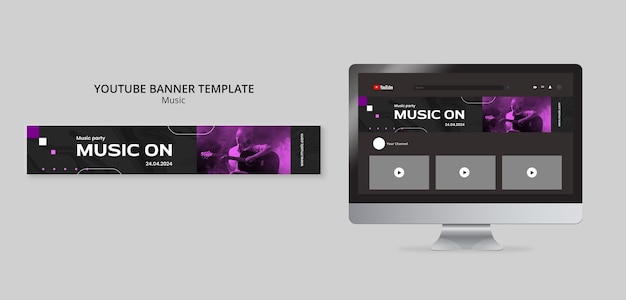 Music event youtube banner template